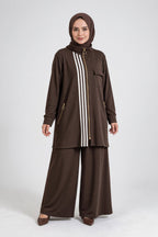 NOSHE ŞERİT TAKIM4730 — KAHVE