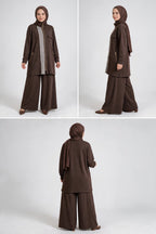 NOSHE ŞERİT TAKIM4730 — KAHVE