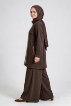 NOSHE ŞERİT TAKIM4730 — KAHVE
